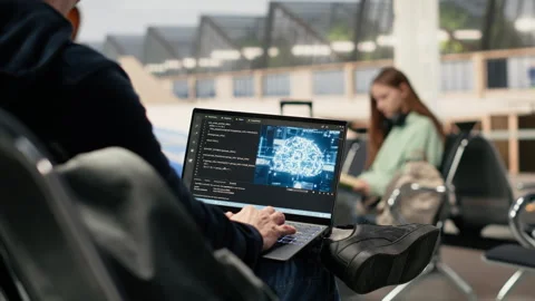 IT engineer, working with AI coding, testing machine learning systems Stock Footage 333172133