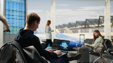IT engineer, working with AI coding, testing machine learning systems Stock Photos