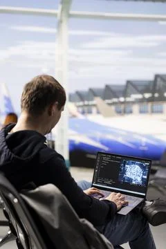 IT engineer, working with AI coding, testing machine learning systems Stock Photos