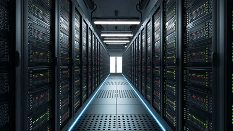 IT engineering, rack servers in the modern data center. Stock Footage 103333912