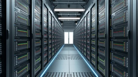 IT engineering, rack servers in the modern data center. Stock Footage 103334406