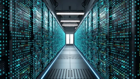 IT engineering, rack servers in the modern data center. Stock Footage 103334654