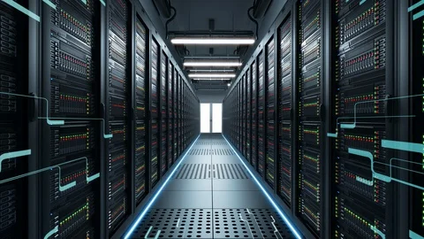 IT engineering, rack servers in the modern data center. Stock Footage 103424894