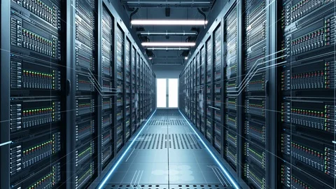 IT engineering, rack servers in the modern data center. Stock Footage 104050219