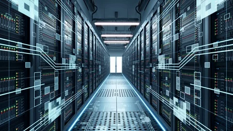 IT engineering, rack servers in the modern data center. Stock Footage 104101204