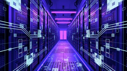 IT engineering, rack servers in the modern data center. Stock Footage 104101976