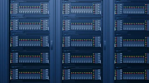 IT engineering, rack servers in the modern data center. Video stock 106343003