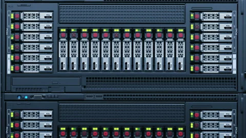 IT engineering, rack servers in the modern data center. Stock Footage 106343158