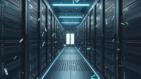 IT engineering, rack servers in the modern data center. Stock Footage 226177370