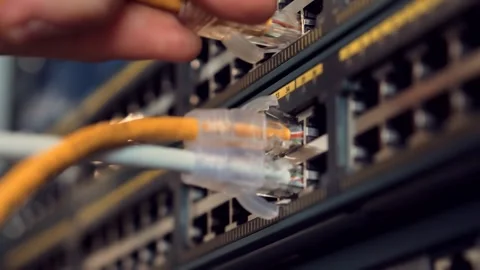 It enginer in server room.programmer in data center.network engineer Stock Footage 260891239