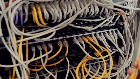 It enginer in server room.programmer in data center.network engineer Stock Footage 260930748