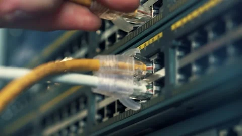 It enginer in server room.programmer in data center.network engineer Stock Footage 261145128