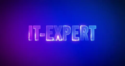IT-Expert. Electric lightning words. Logotype 스톡 동영상 134504770