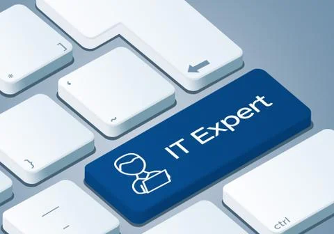 IT Expert Key - Keyboard with 3D Concept illustration Stock Illustration