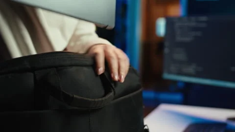 IT expert starting job shift, ready to design and develop software applications Stock Footage 283592816