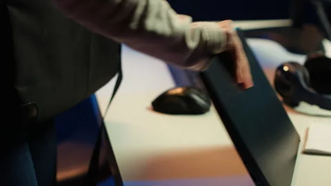 IT expert starting job shift, ready to design and develop software applications Stock Footage 283594596