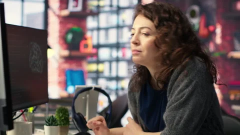 IT expert writing code and debugging on artificial intelligence neural networks 스톡 동영상 308603751