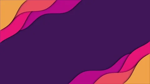 It features vibrant layered wavy shapes on purple background animation Stock Footage 292624552