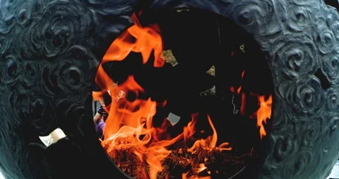 It is  fire of prayer filmed by 8k footage in Kamakura _70 Stock Footage 101240862