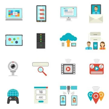 It Flat Icons Set Stock Illustration