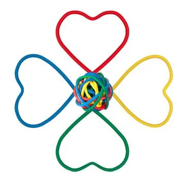 IT Flower Shape, Colored Cables 写真素材