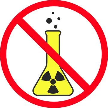 It is forbidden to use glass flasks with chemical weapons. Stock Illustration