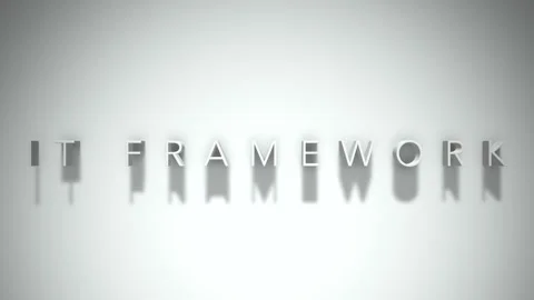 It framework  3D title animation white text on a white background Stock Footage 299635889