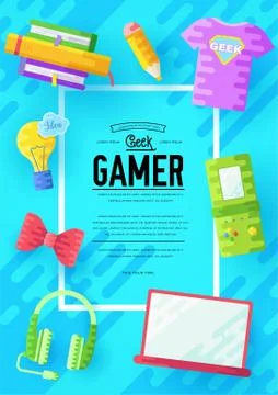 It geeks vector brochure cards set. office professional developer template of 스톡 일러스트