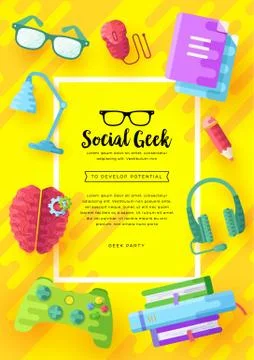 It geeks vector brochure cards set. office professional developer template of 스톡 일러스트