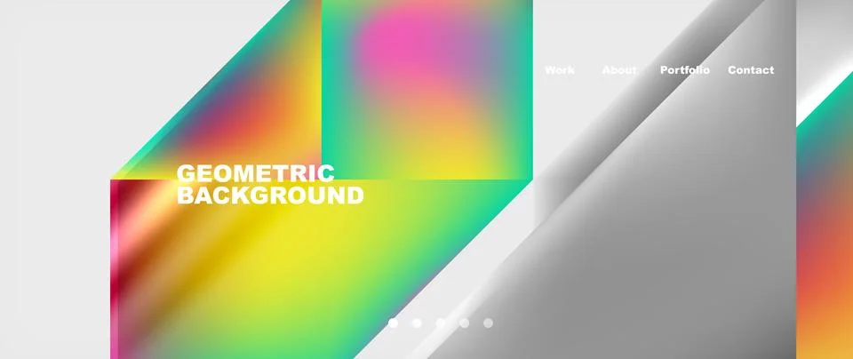 It is a geometric background with a rainbow colored gradient Stock Illustration