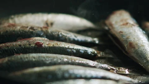 It is going to be a tasty dinner with fried sardines Video stock 144885079
