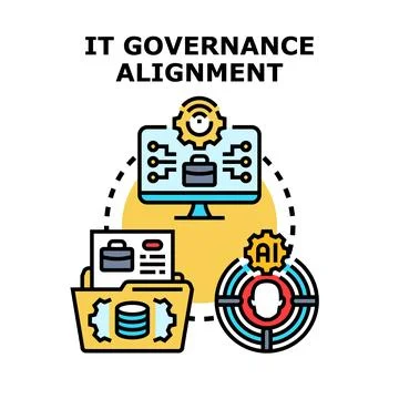 It governance alignment aligning business strategy technology Stock Illustration