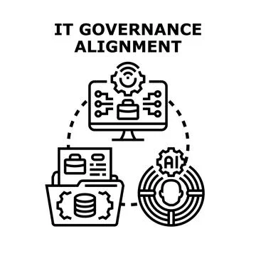 It governance alignment aligning business strategy technology イラスト素材