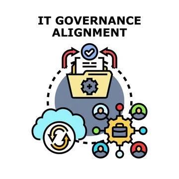 It governance alignment concept illustration with workflow integration Stock Illustration