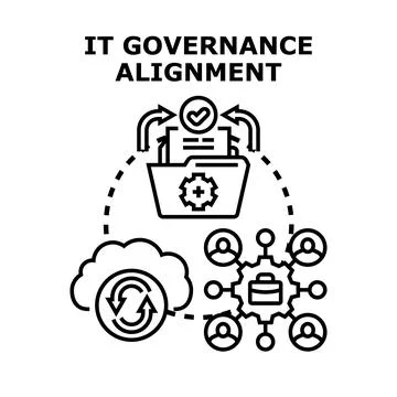 It governance alignment concept illustration with workflow integration Stock Illustration