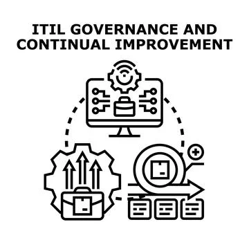 It governance and continual improvement concept illustration Stock Illustration