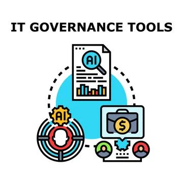 It governance tools optimizing business processes and strategy Stock Illustration
