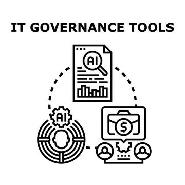 It governance tools optimizing business processes and strategy Stock Illustration