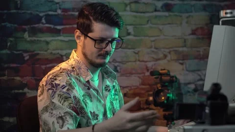 IT Guy From 1990's Taking Out DVD From Desktop Computer in Home Office Stock Footage 306715348