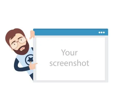 IT Guy with Browser Window Stock Illustration