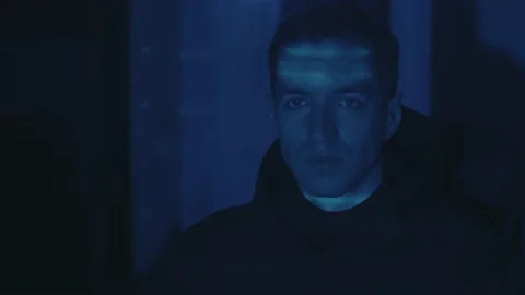 IT hacker programmer developer working on computer, cyber attack on server at Stock Footage 151602393