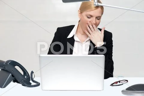 It has been a long day at work Stock Photos