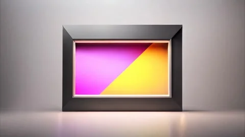 It has a thick horizontal rectangular frame in the middle of two colors, ar.. 動画素材 273954334