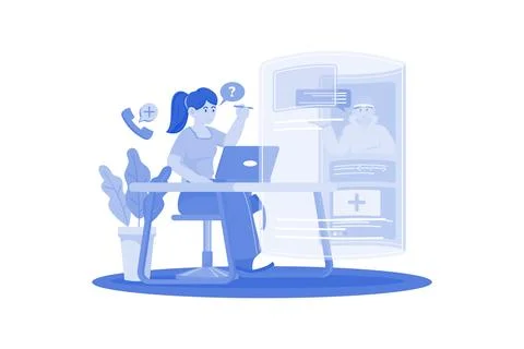 IT help desk implements changes for better service. Stock Illustration