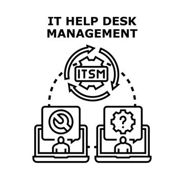 It help desk management service process concept 库存插图