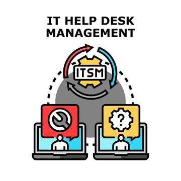 It help desk management service process concept Ilustração Stock