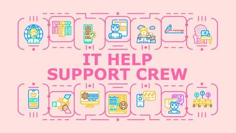 It help support crew banner icon vector illustration Illustrazione stock