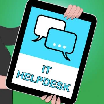 IT Helpdesk Key Showing Information Technology 3d Illustration Illustrazione stock