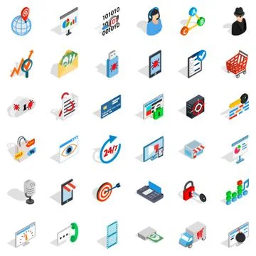 It icons set, isometric style Stock Illustration