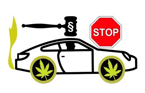It is illegal to drive stoned Stock Illustration